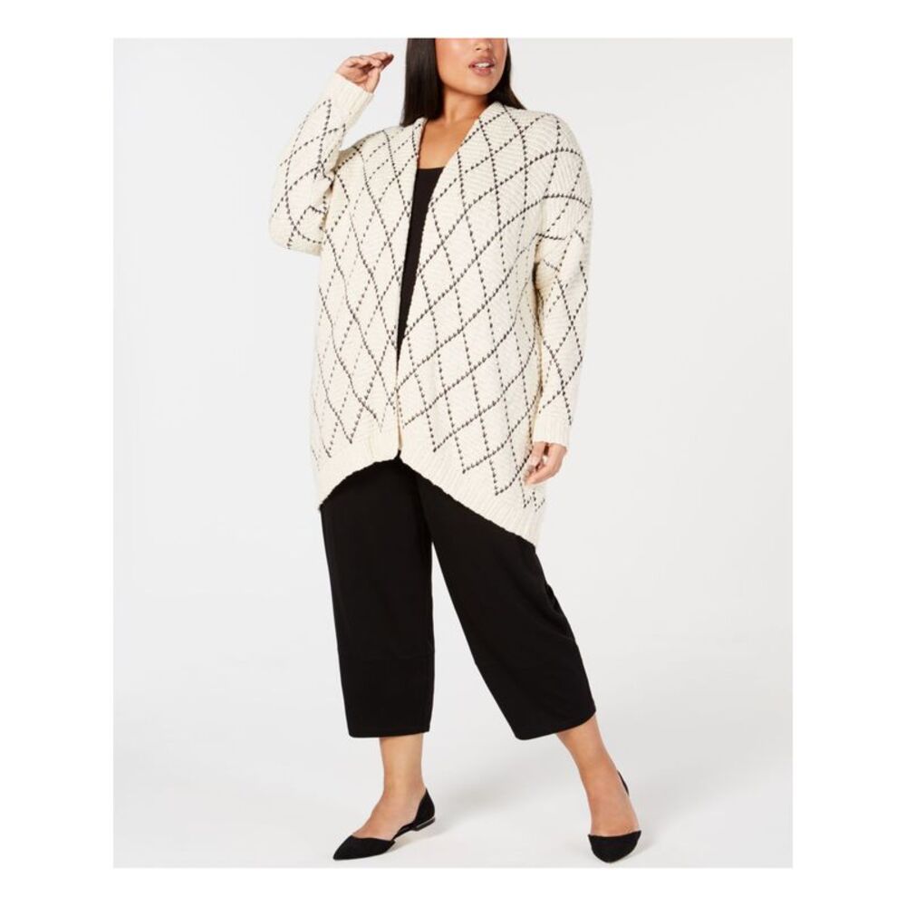 EILEEN FISHER Ivory Long Sleeve Cardigan ONE SIZE